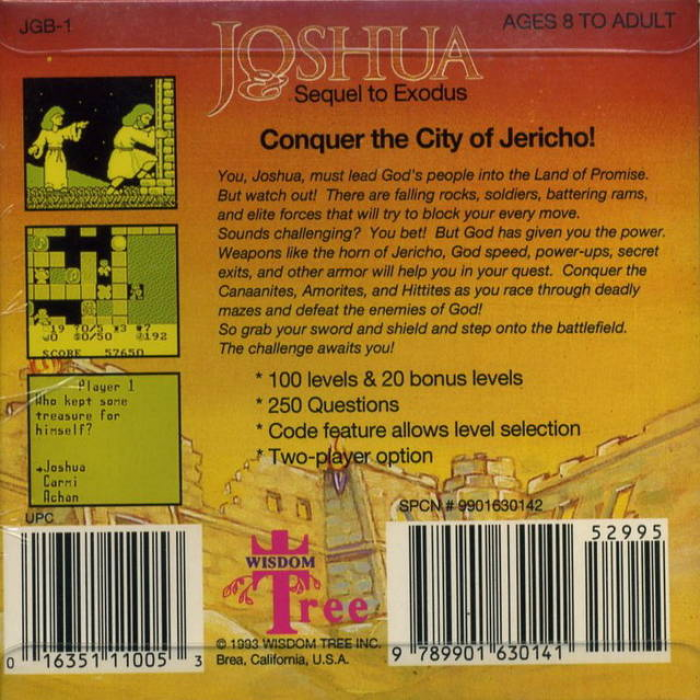Joshua & the Battle of Jericho (Homebrew) — Box back